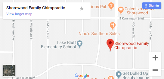 Map of Shorewwod WI Chiropractors